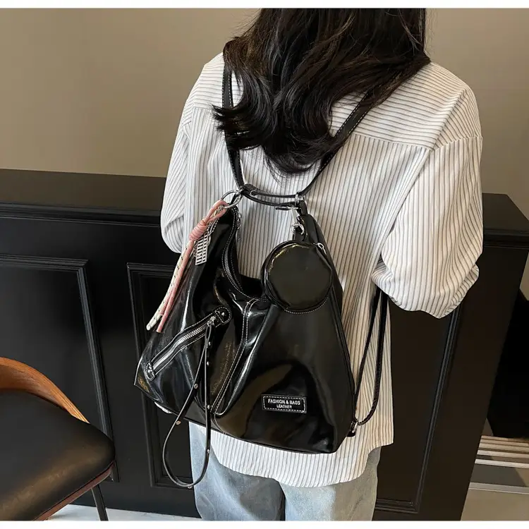 Women's Cream Leather Shoulder Tote Bag Large Capacity — feature 48