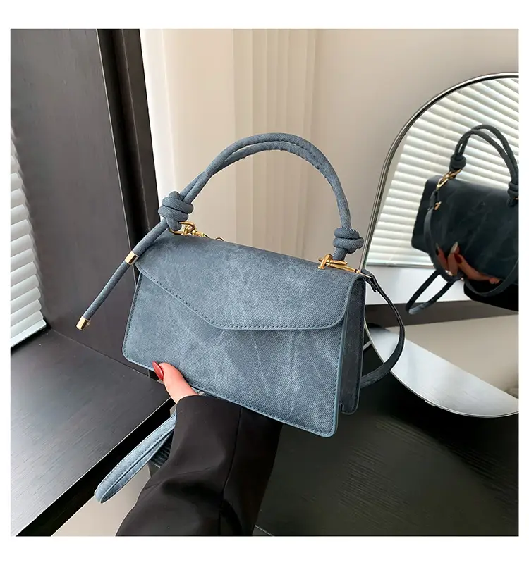 Textured Blue Shoulder Crossbody Bag for Women 2024 - Image 3