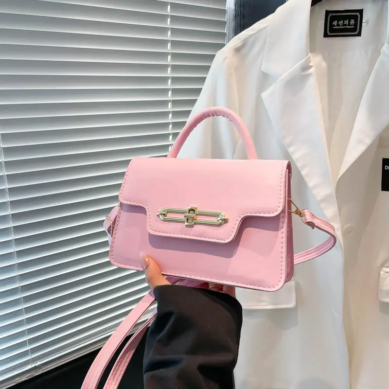 Pink Women's Shoulder Crossbody Bag with Secure Clasp - Image 8