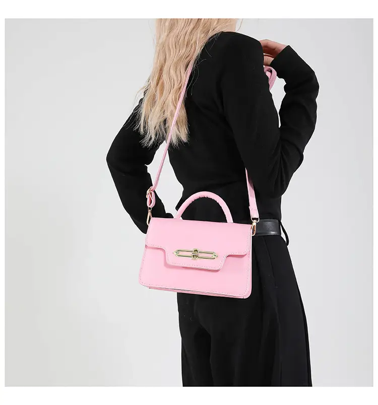 Pink Women's Shoulder Crossbody Bag with Secure Clasp — feature 13