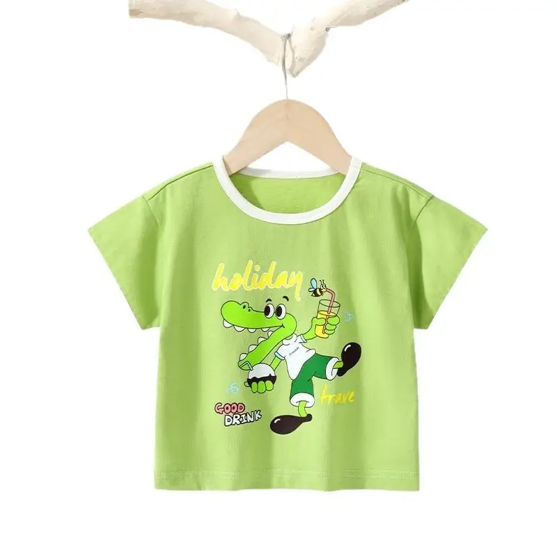 Children's Cartoon T-Shirt White Yellow Cotton Summer - Image 11