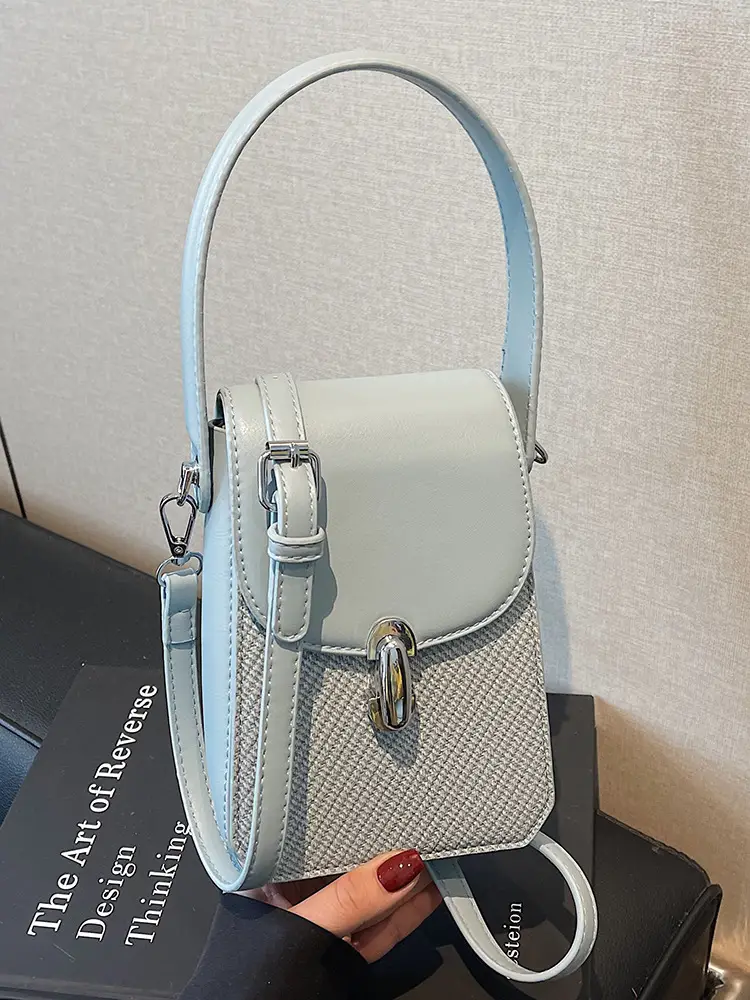 Beige French Style Shoulder Messenger Bag for Women - Image 6