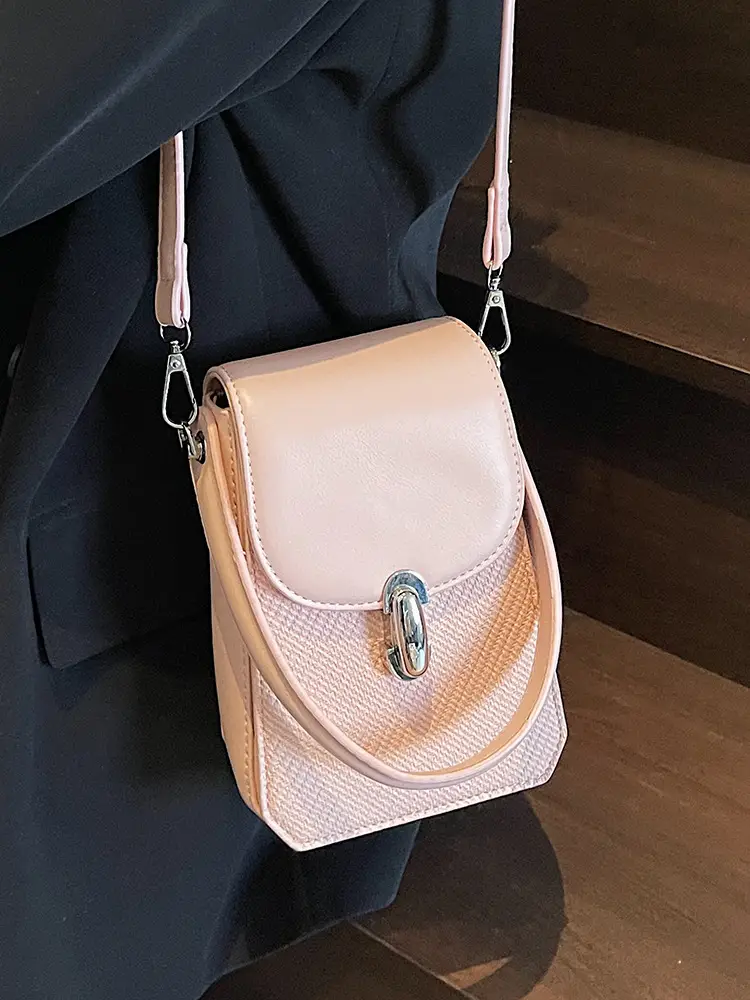 Beige French Style Shoulder Messenger Bag for Women - Image 7