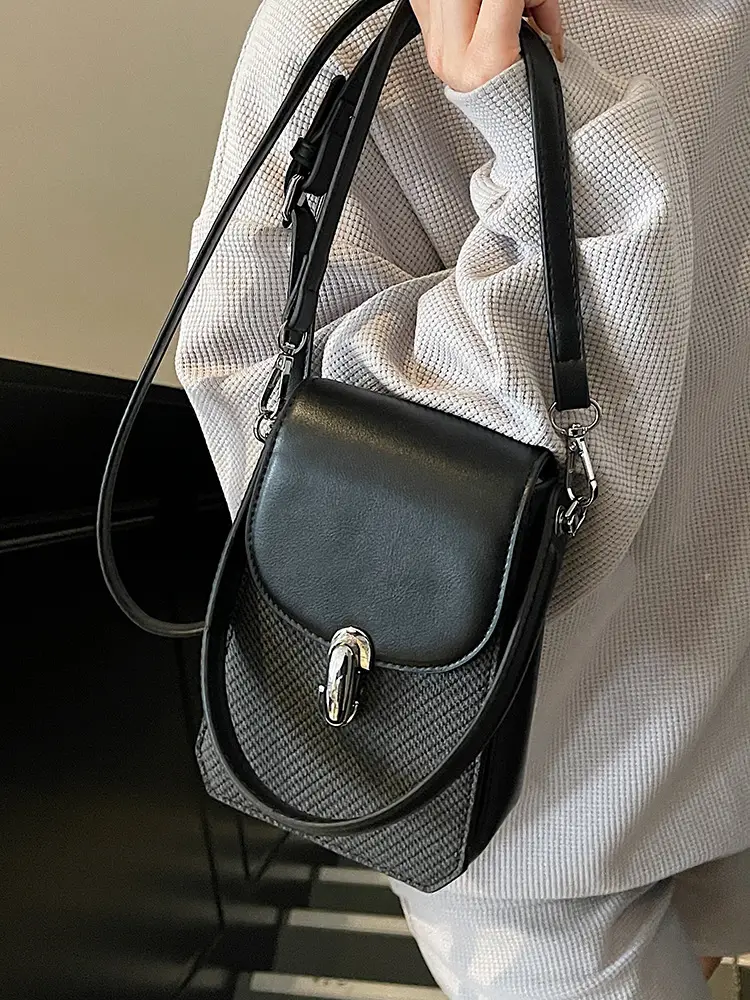 Beige French Style Shoulder Messenger Bag for Women - Image 9