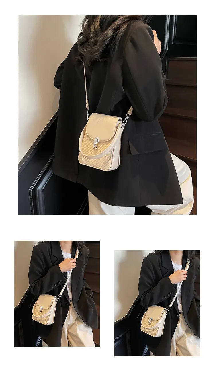 Beige French Style Shoulder Messenger Bag for Women — feature 13