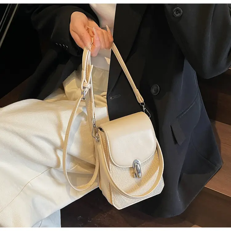 Beige French Style Shoulder Messenger Bag for Women — feature 26