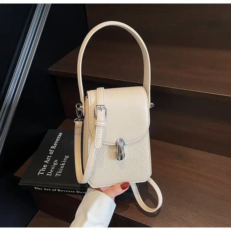 Beige French Style Shoulder Messenger Bag for Women — feature 32