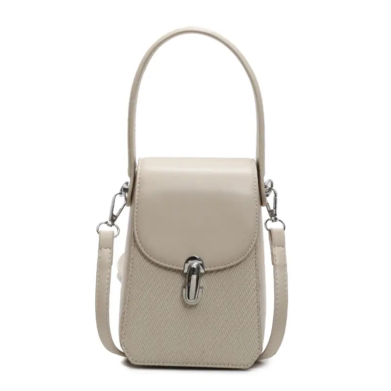 Beige French Style Shoulder Messenger Bag for Women - Image 2