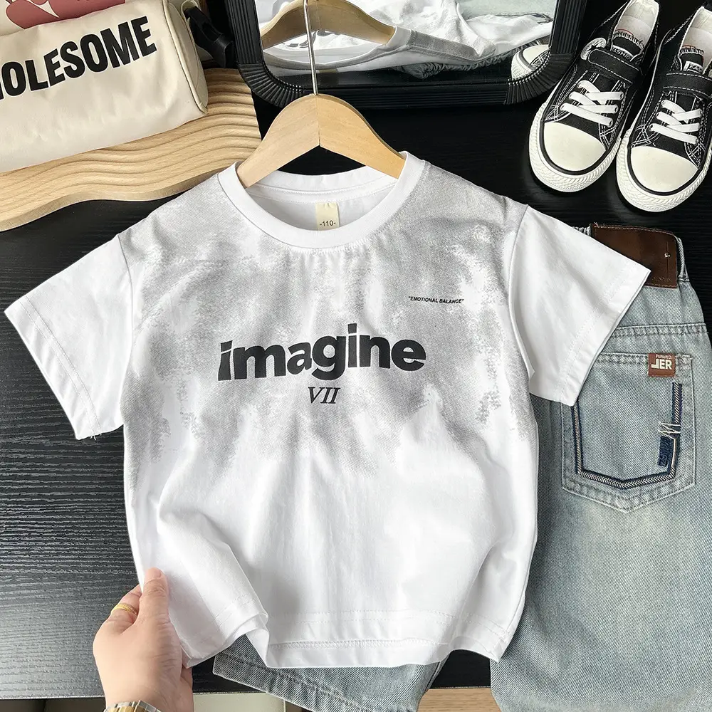 Kids White Imagine Print T-Shirt 2025 — feature 3