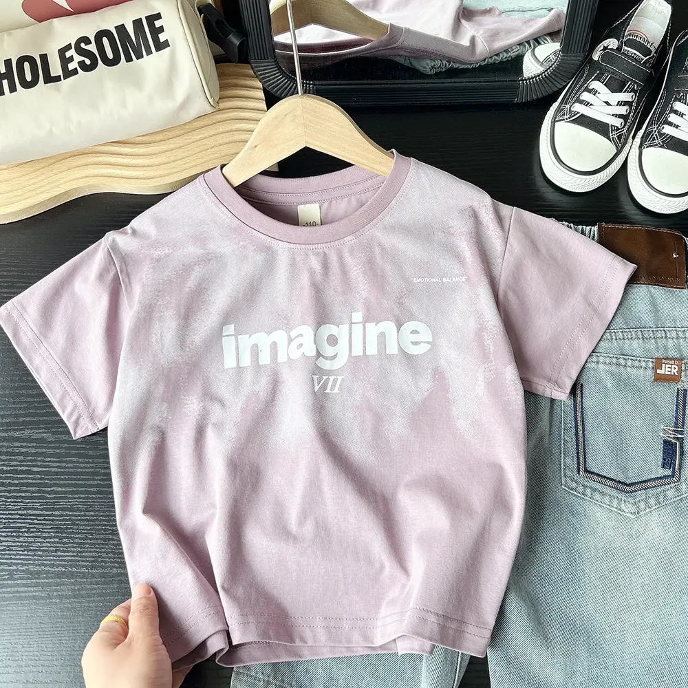 Kids White Imagine Print T-Shirt 2025