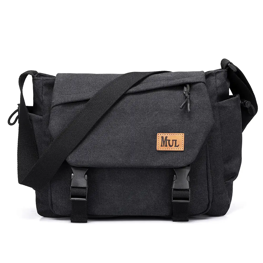Men's Canvas Crossbody Bag Large Multi-Compartment Business Commuter - Image 9