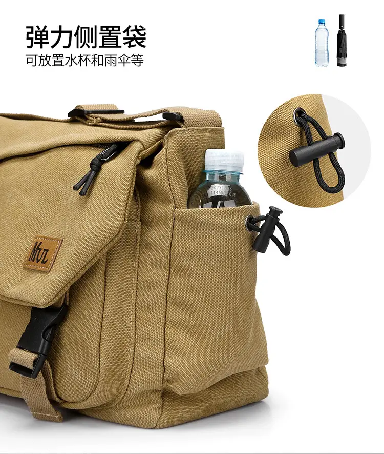 Men's Canvas Crossbody Bag Large Multi-Compartment Business Commuter — feature 10