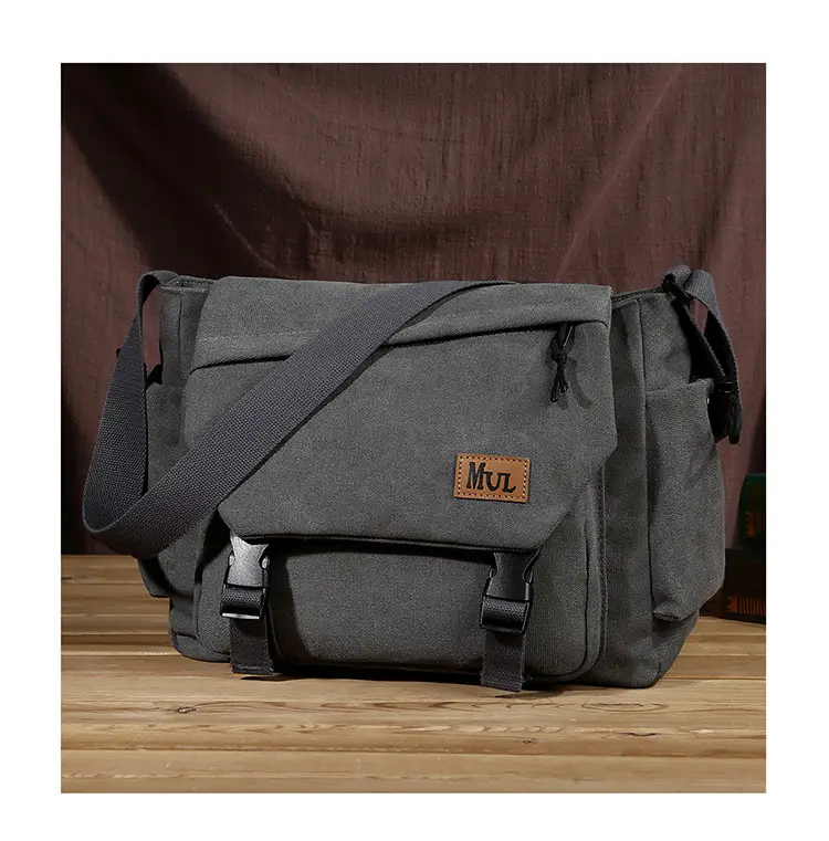 Men's Canvas Crossbody Bag Large Multi-Compartment Business Commuter — feature 16