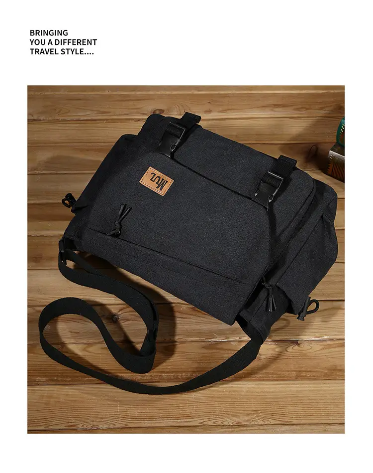 Men's Canvas Crossbody Bag Large Multi-Compartment Business Commuter — feature 17