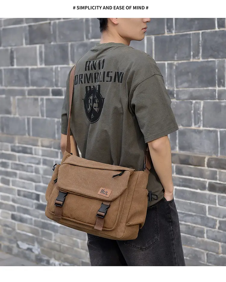 Men's Canvas Crossbody Bag Large Multi-Compartment Business Commuter — feature 20