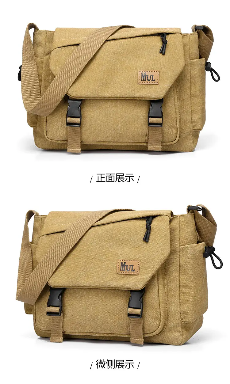 Men's Canvas Crossbody Bag Large Multi-Compartment Business Commuter — feature 23