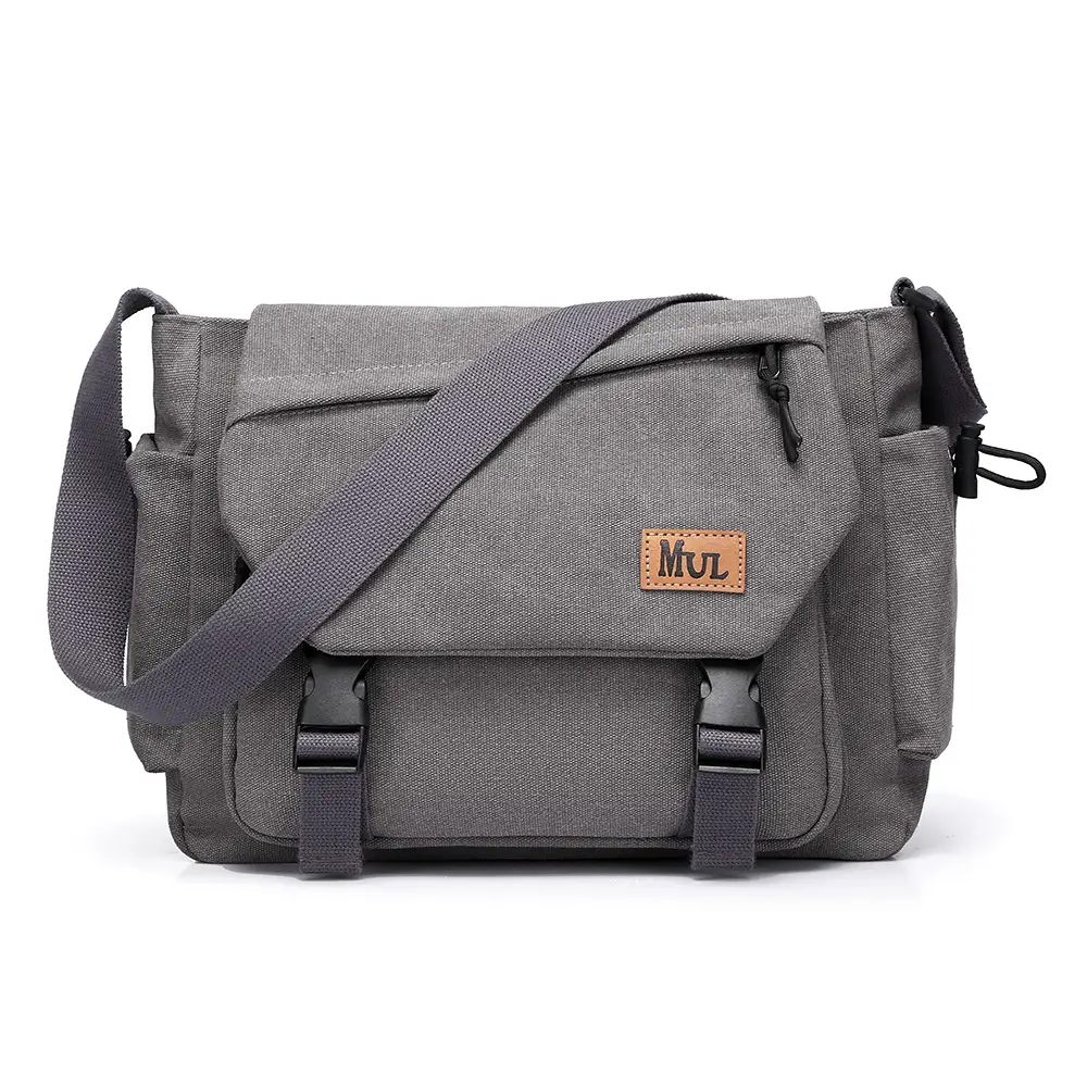 Men's Canvas Crossbody Bag Large Multi-Compartment Business Commuter - Image 3
