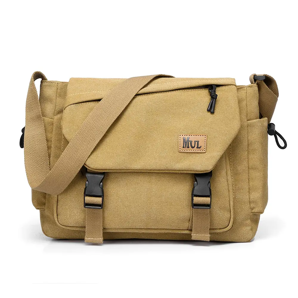 Men's Canvas Crossbody Bag Large Multi-Compartment Business Commuter - Image 4