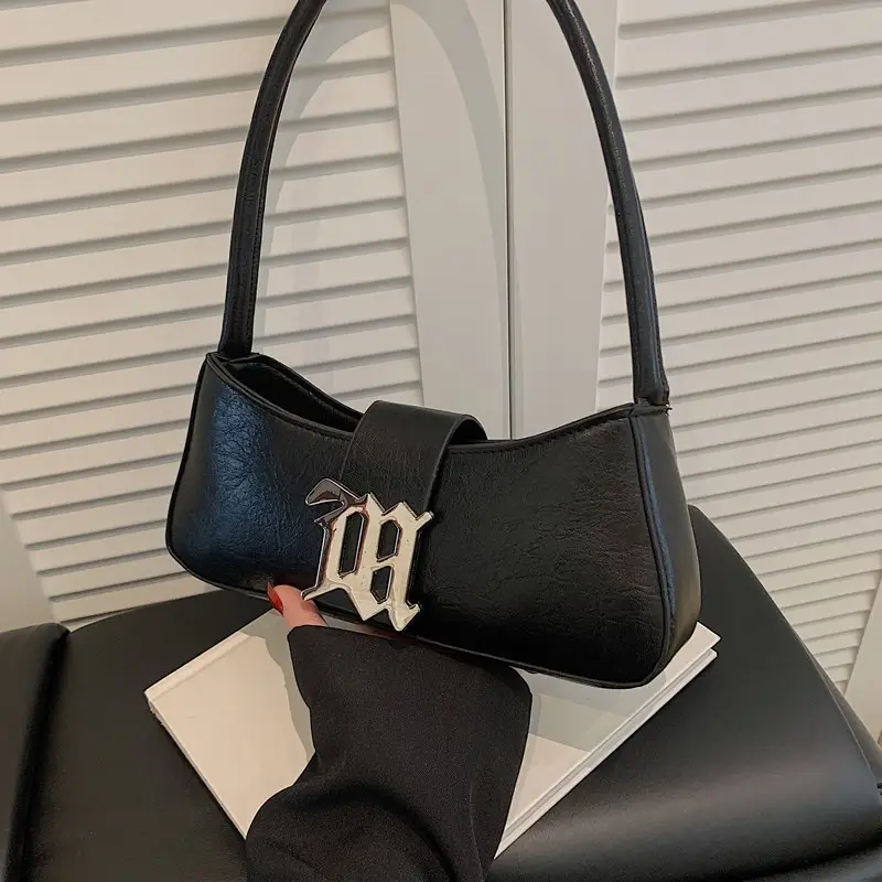 White French Style Shoulder Bag with Buckle Crossbody - Image 7