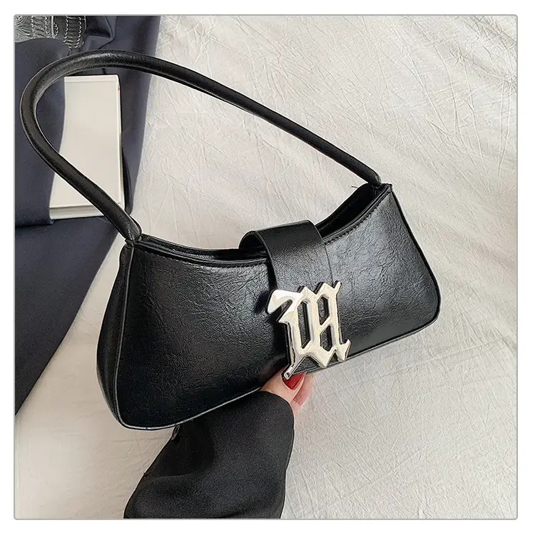 White French Style Shoulder Bag with Buckle Crossbody - Image 2