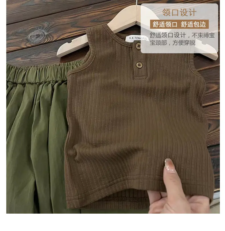 Boys Vest Summer Thin Western Style Sleeveless T-Shirt — feature 10