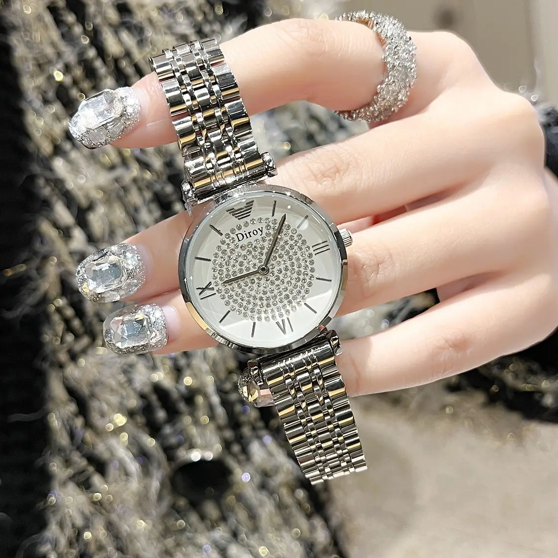 Women's Diamond Stainless Steel Quartz Watch - Image 3