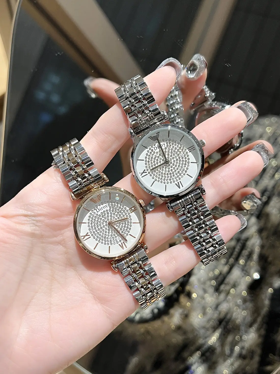 Women's Diamond Stainless Steel Quartz Watch — feature 1