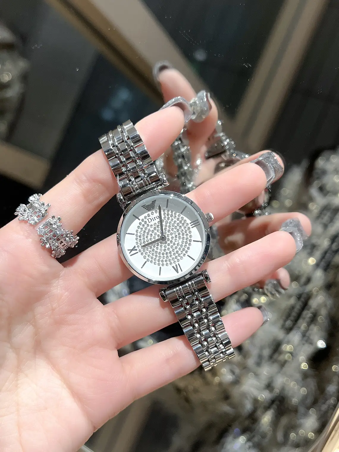 Women's Diamond Stainless Steel Quartz Watch — feature 2