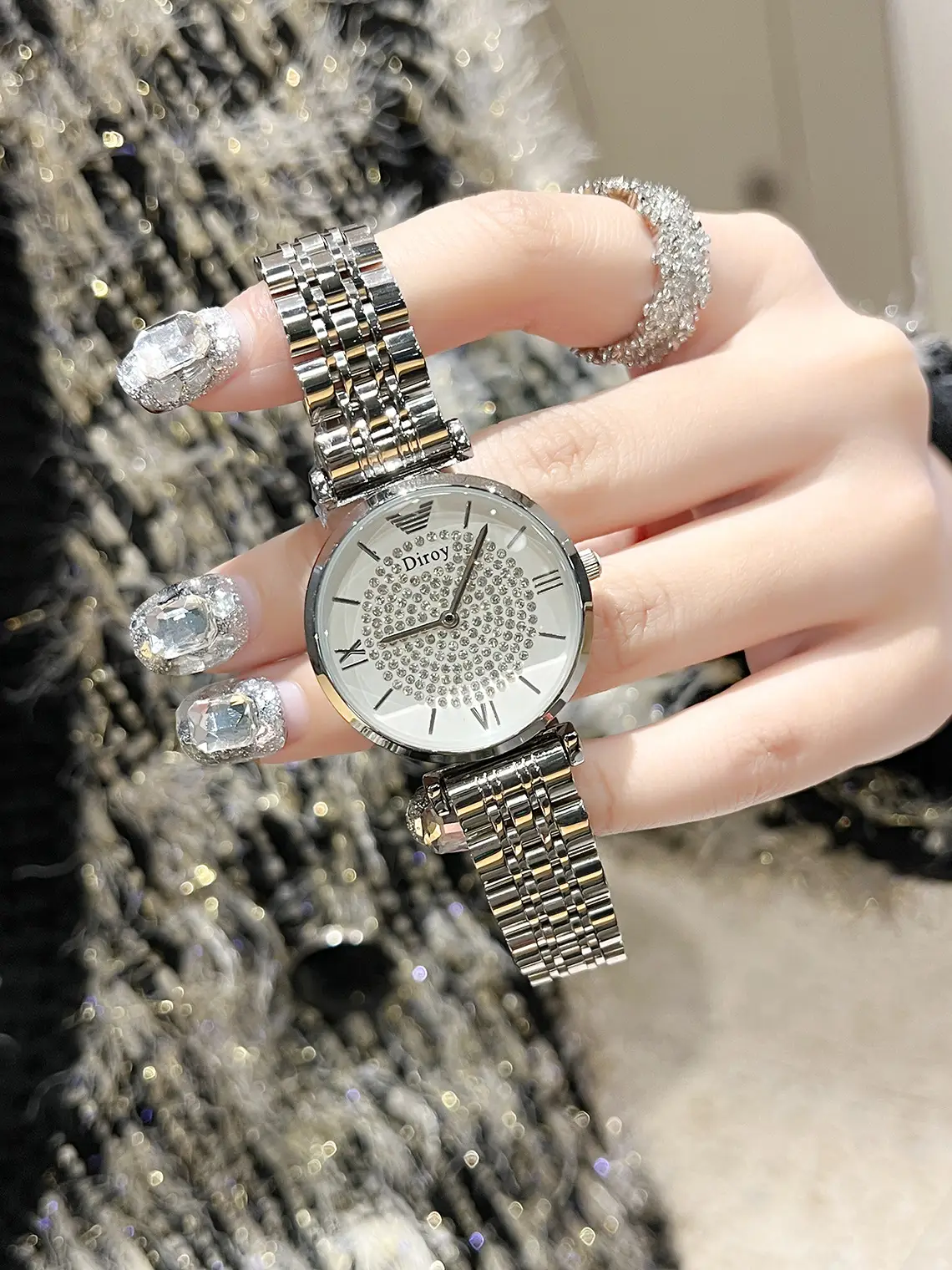 Women's Diamond Stainless Steel Quartz Watch — feature 3
