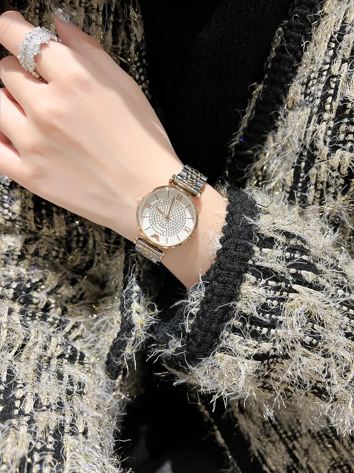 Women's Diamond Stainless Steel Quartz Watch — feature 7