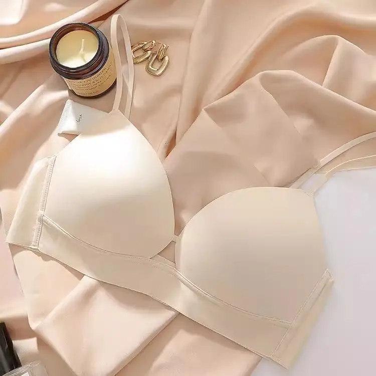 Wireless French Strap Seamless Bra for Women, Soft Support, Thin Style, Small Bust - Image 6