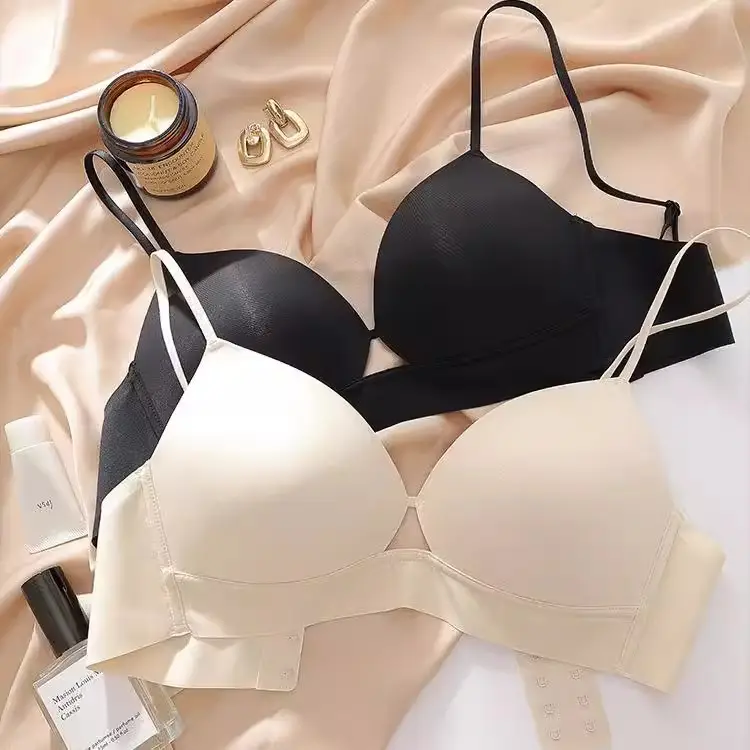 Wireless French Strap Seamless Bra for Women, Soft Support, Thin Style, Small Bust — feature 2