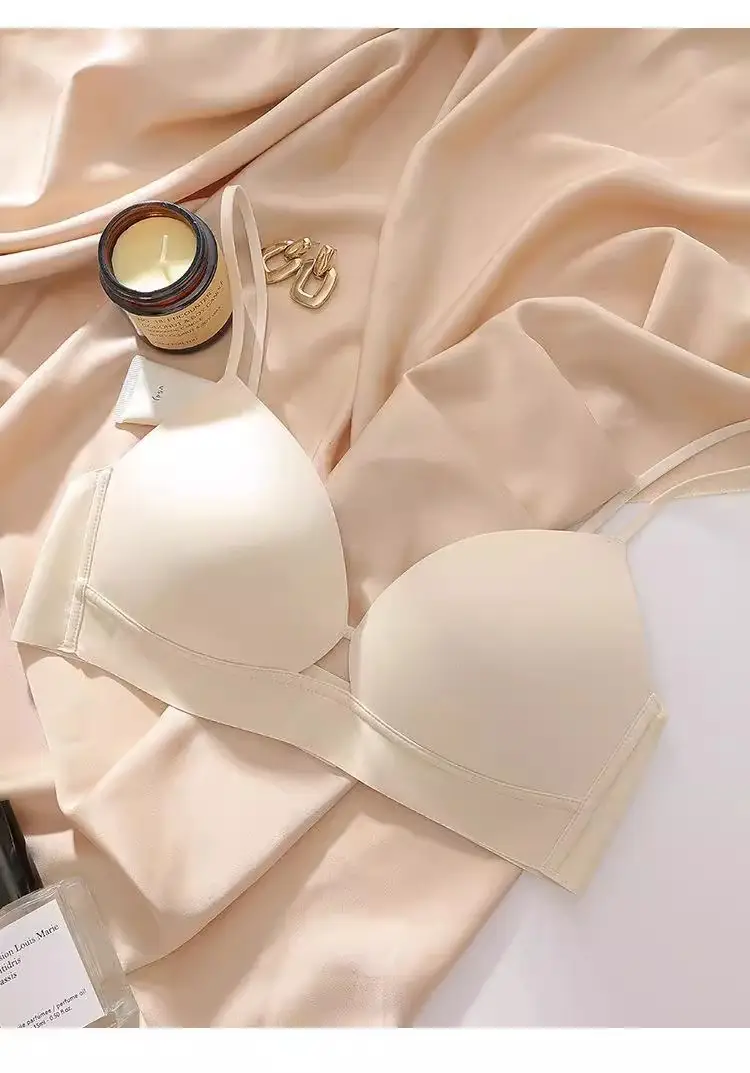 Wireless French Strap Seamless Bra for Women, Soft Support, Thin Style, Small Bust — feature 5