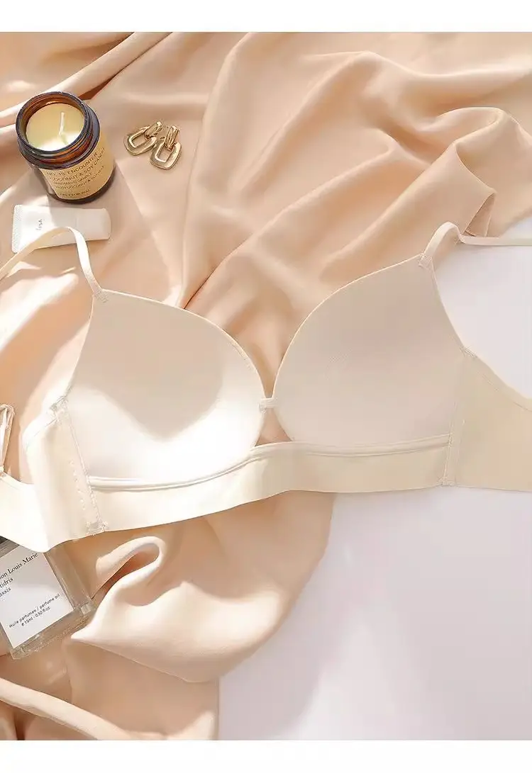 Wireless French Strap Seamless Bra for Women, Soft Support, Thin Style, Small Bust — feature 9