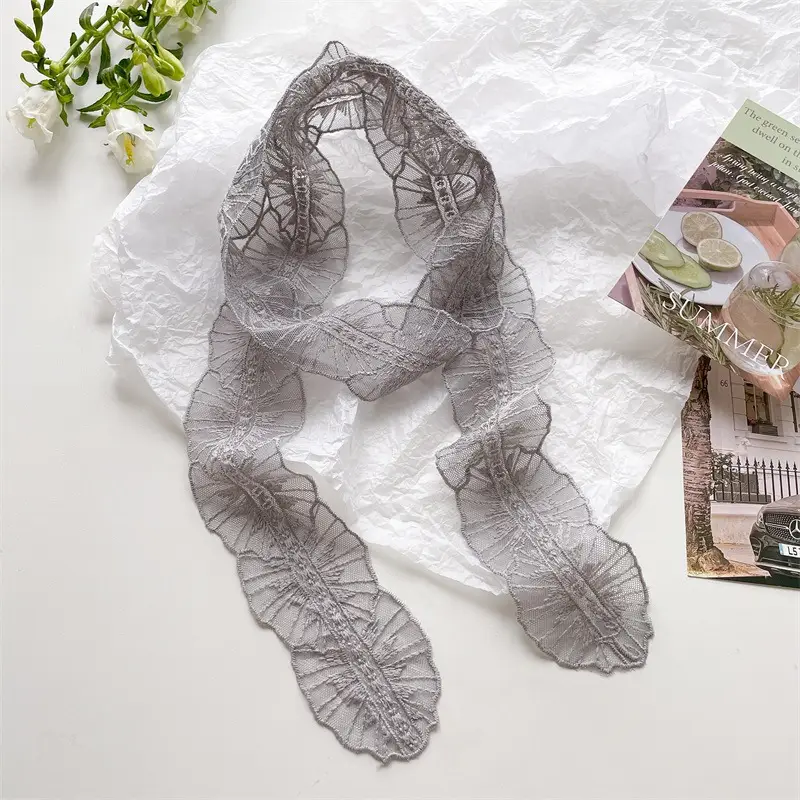 Green Lace Belt Scarf for Women Elegant Retro Decorative Neckband - Image 16