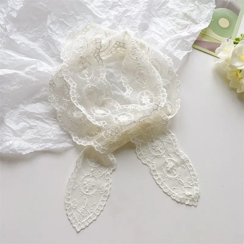 Green Lace Belt Scarf for Women Elegant Retro Decorative Neckband - Image 10