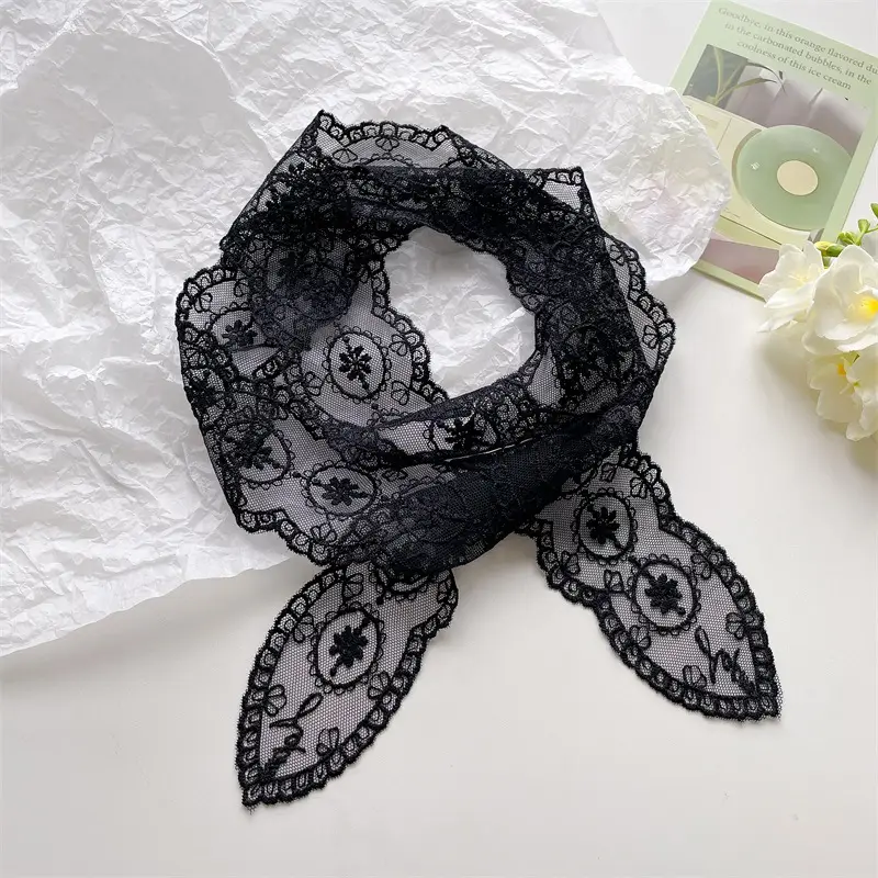 Green Lace Belt Scarf for Women Elegant Retro Decorative Neckband - Image 11
