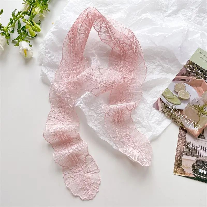 Green Lace Belt Scarf for Women Elegant Retro Decorative Neckband - Image 13