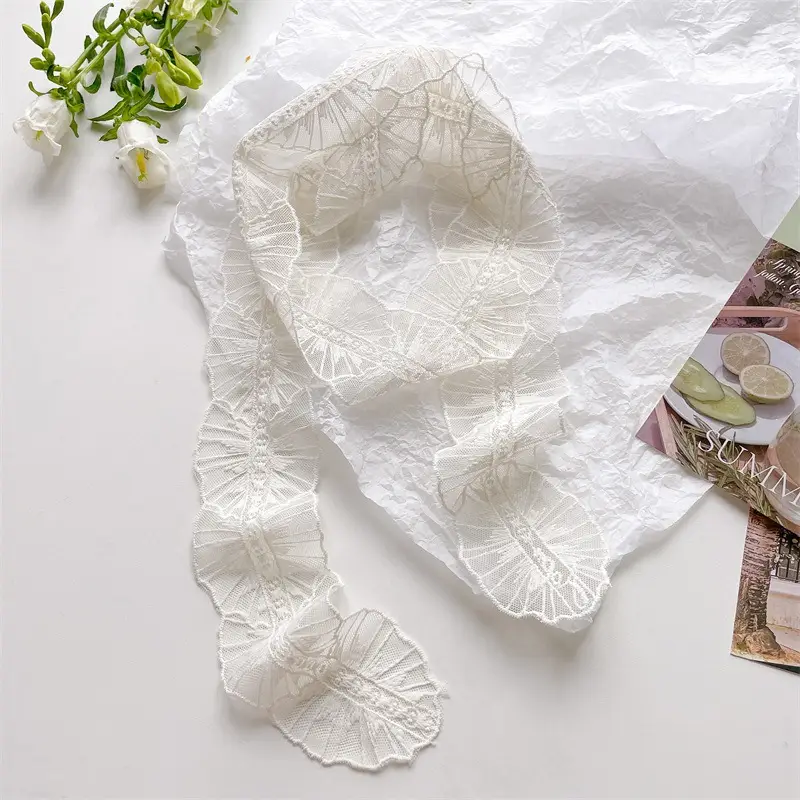 Green Lace Belt Scarf for Women Elegant Retro Decorative Neckband - Image 14
