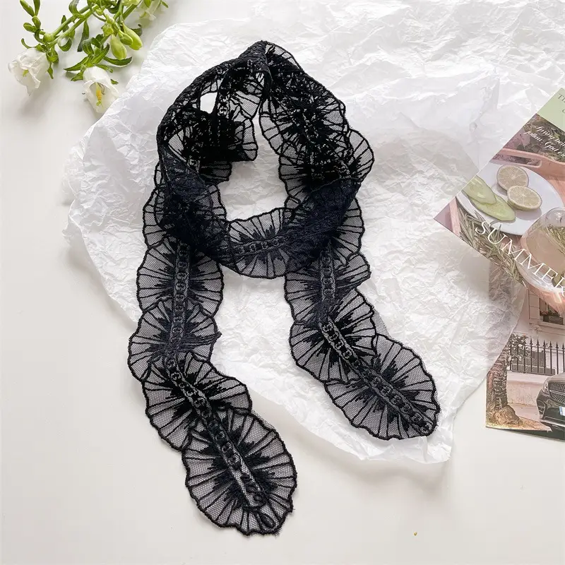 Green Lace Belt Scarf for Women Elegant Retro Decorative Neckband - Image 15