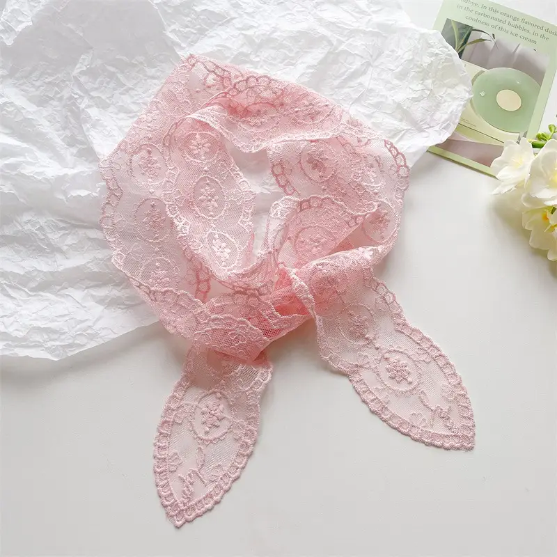Green Lace Belt Scarf for Women Elegant Retro Decorative Neckband - Image 9
