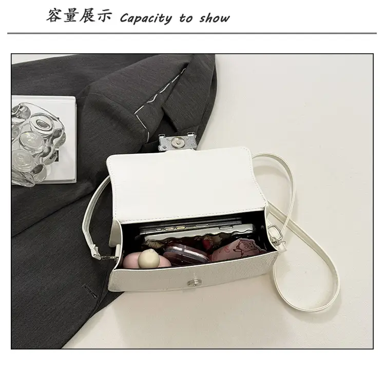 Pink Croc Leather Shoulder Bag for Women — feature 11