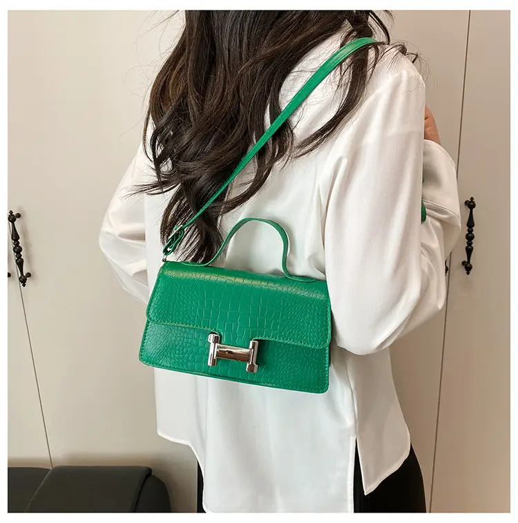 Pink Croc Leather Shoulder Bag for Women — feature 23