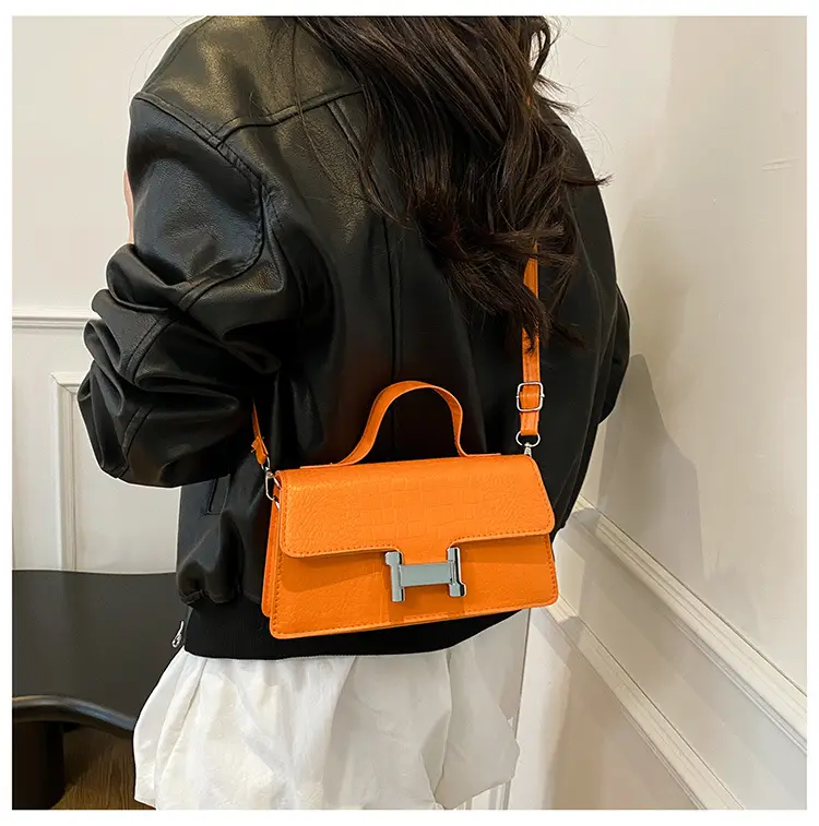 Pink Croc Leather Shoulder Bag for Women — feature 24
