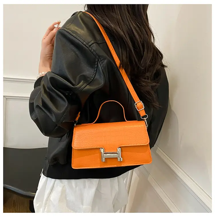 Pink Croc Leather Shoulder Bag for Women — feature 25