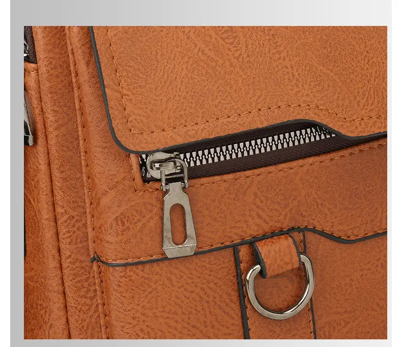 Men's Black Leather Shoulder Bag with Crossbody Strap — feature 32