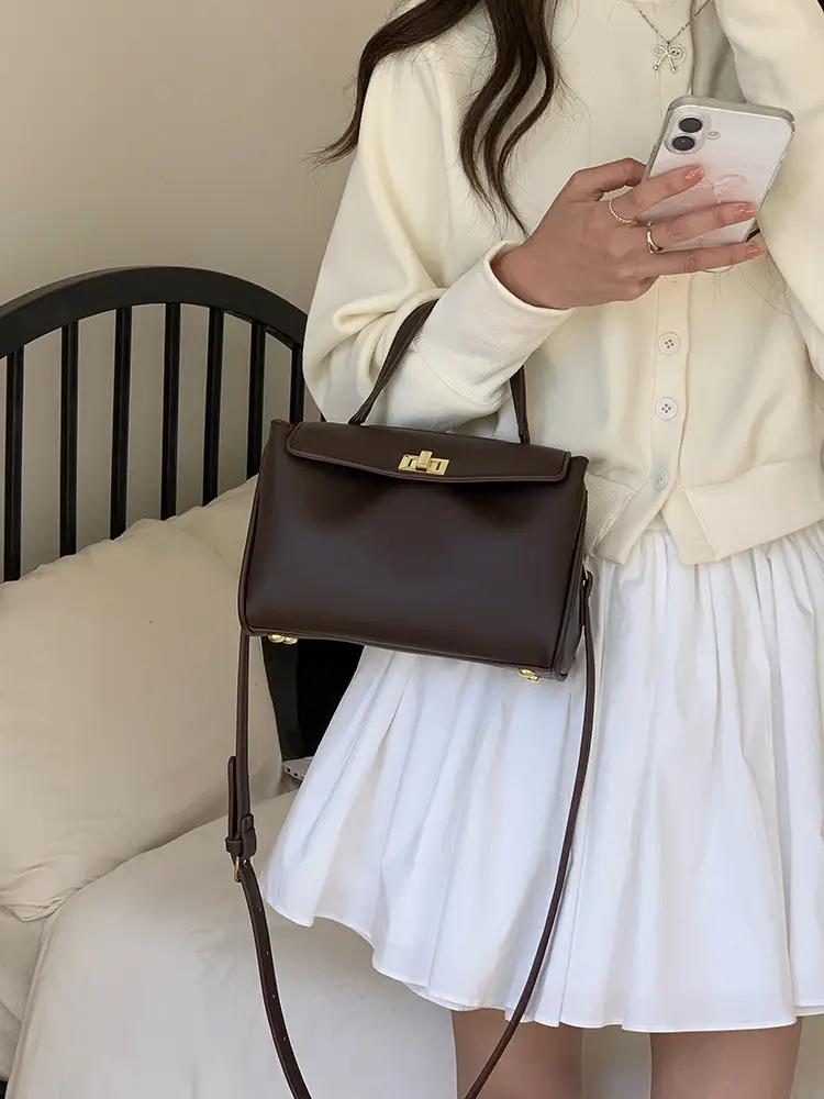 Small Square Pu Leather Shoulder Bag for Women