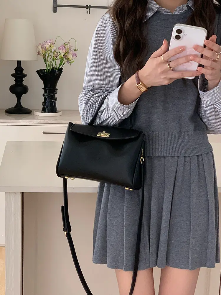 Small Square Pu Leather Shoulder Bag for Women