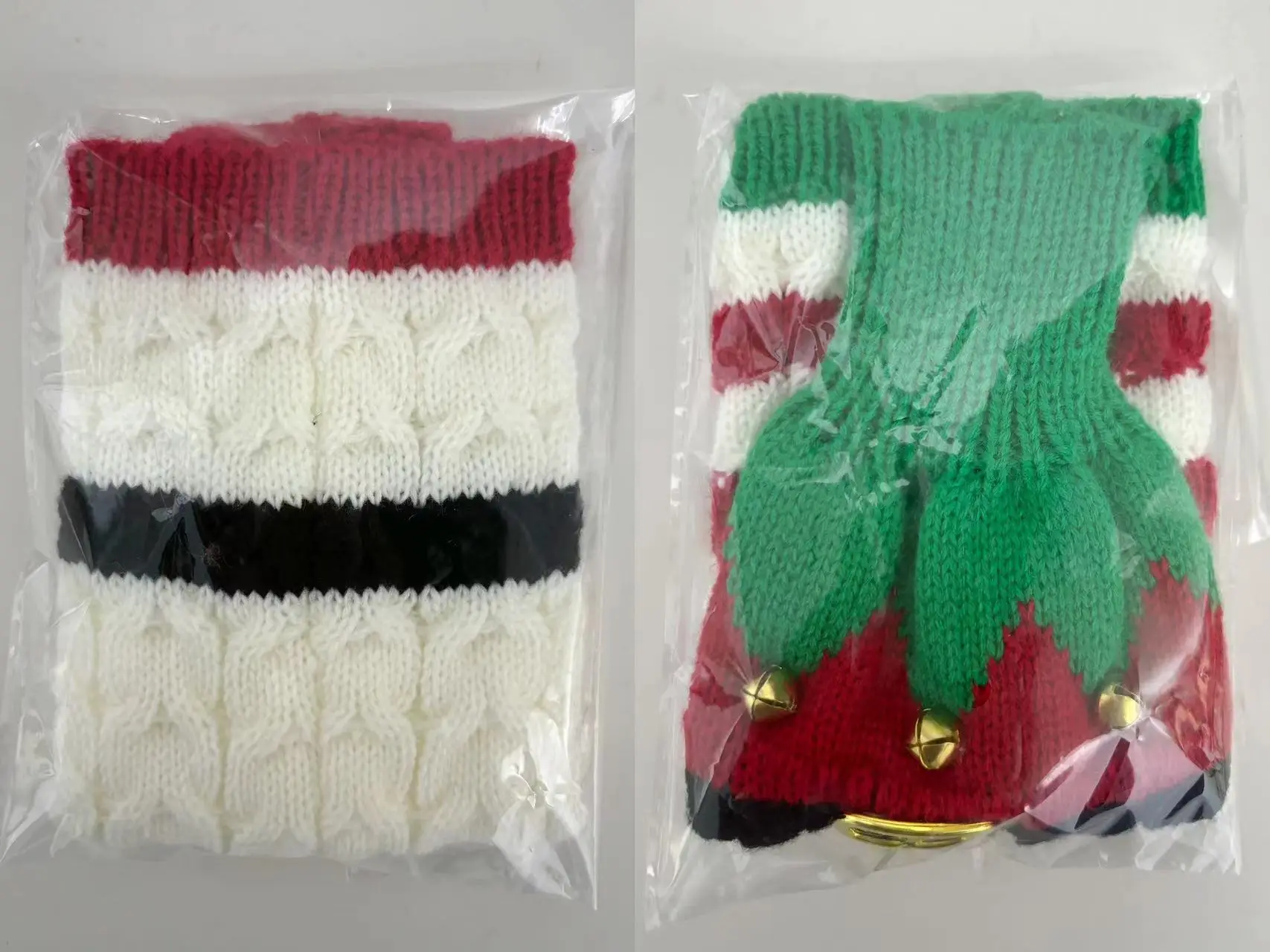Cross-Country Knitted Christmas Wine Bottle Covers Red White Belt Belt Decor — feature 15
