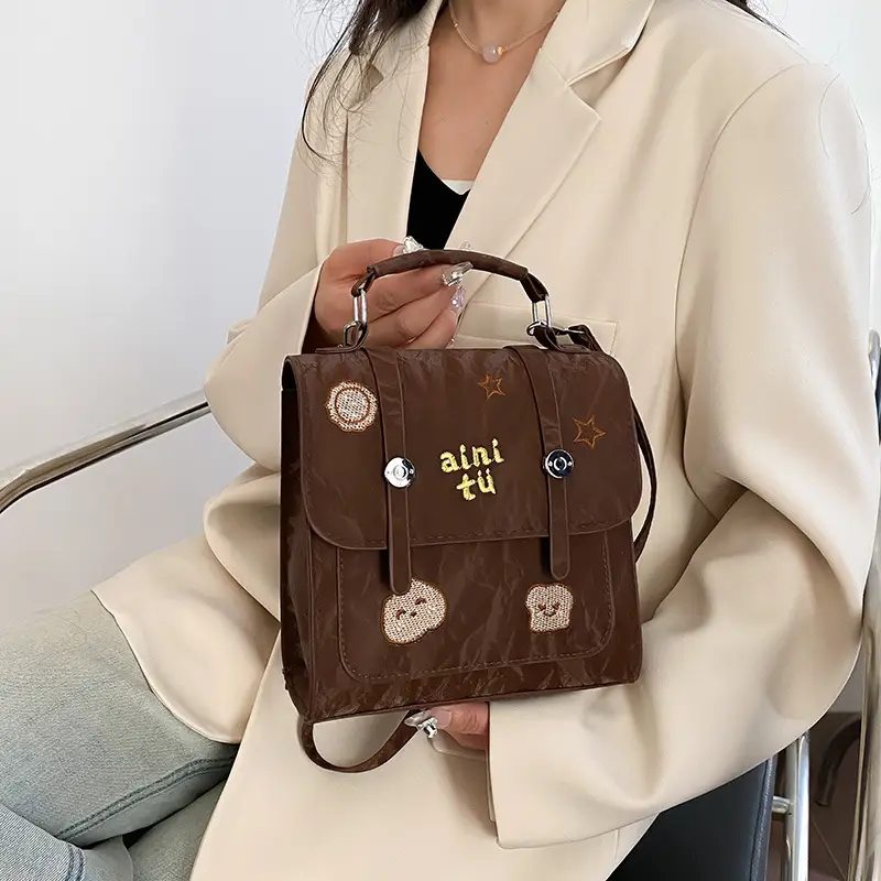 Brown Embroidered Women's Shoulder Bag 2025 - Image 6